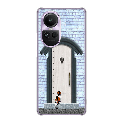 OPPO Reno10 Pro 5G A302OP SoftBank 高画質仕上げ 背面印刷 ハードケース猫とドア