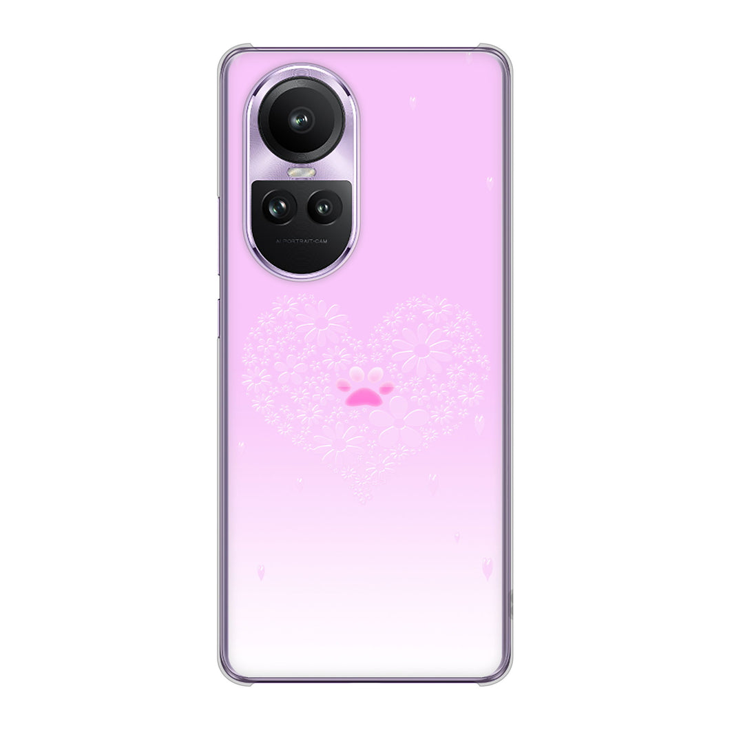 OPPO Reno10 Pro 5G A302OP SoftBank 高画質仕上げ 背面印刷 ハードケースハートと肉球