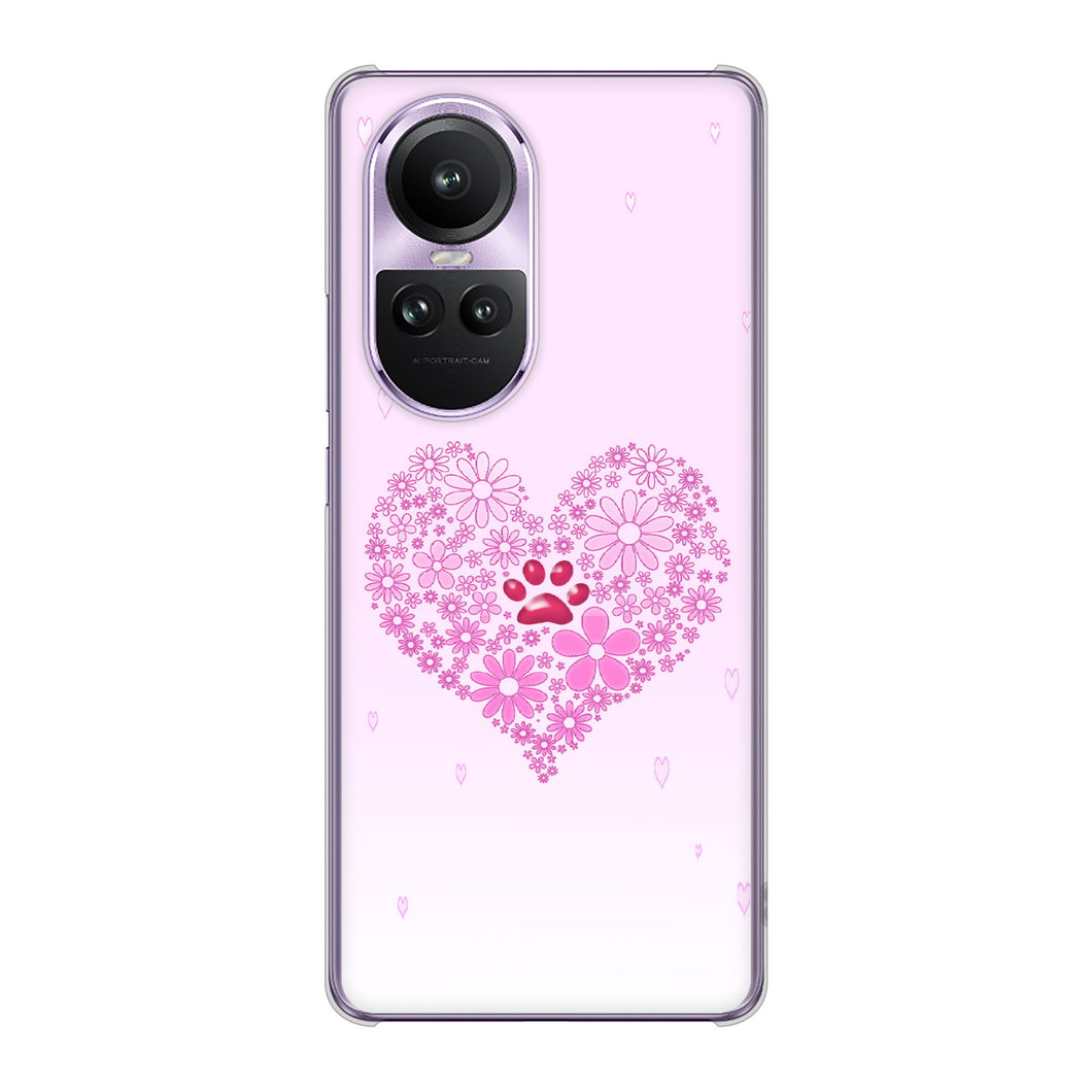 OPPO Reno10 Pro 5G A302OP SoftBank 高画質仕上げ 背面印刷 ハードケースハートと肉球