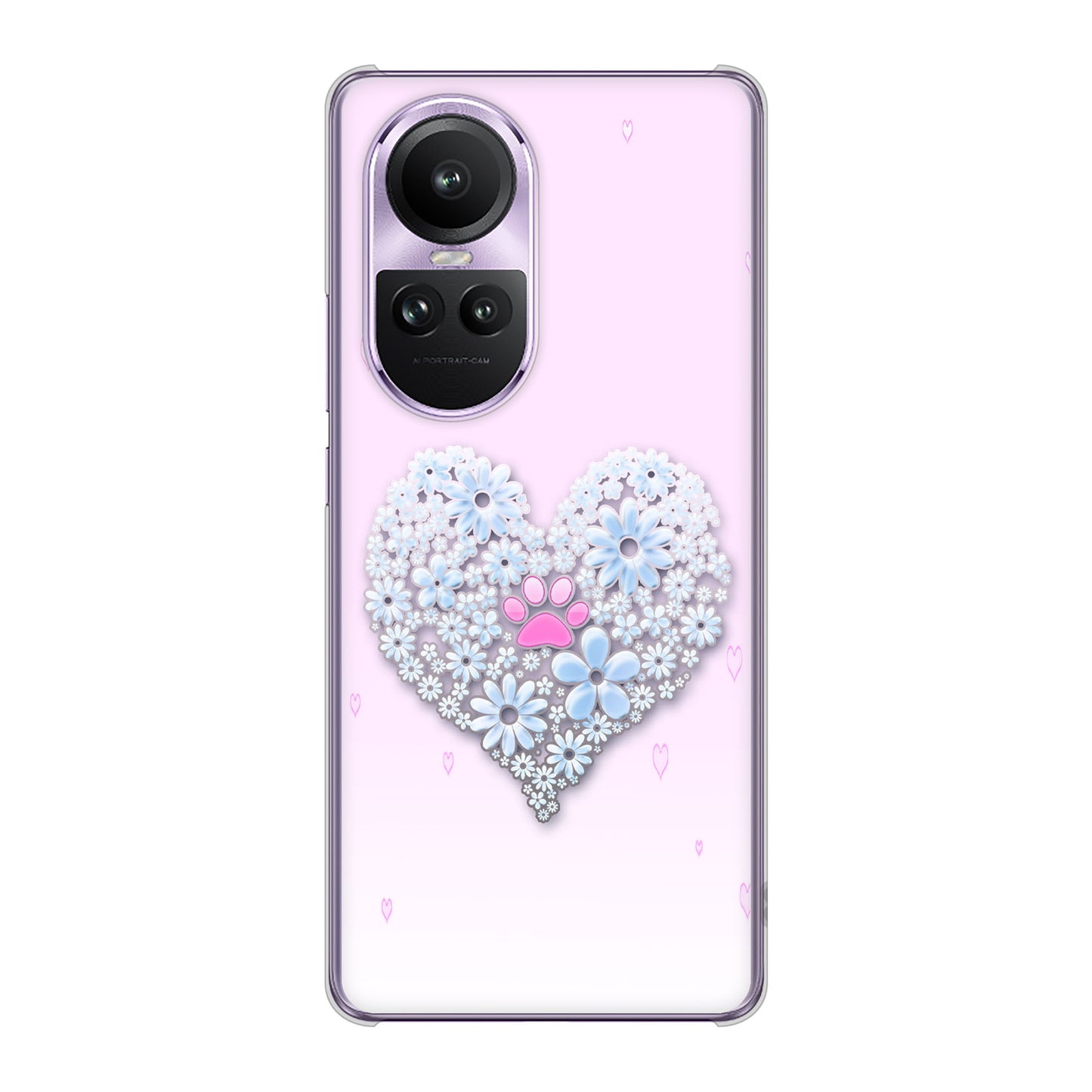 OPPO Reno10 Pro 5G A302OP SoftBank 高画質仕上げ 背面印刷 ハードケースハートと肉球
