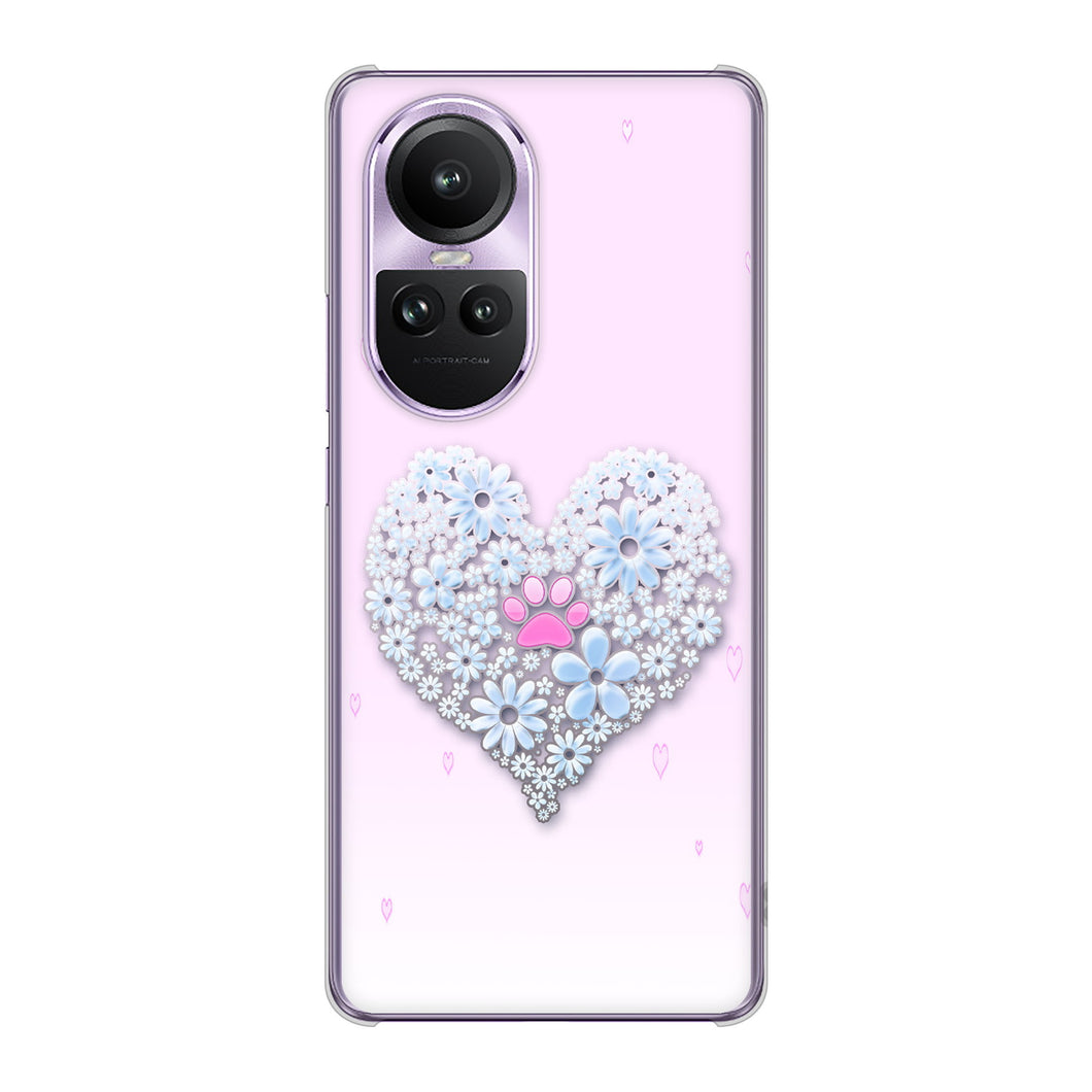 OPPO Reno10 Pro 5G A302OP SoftBank 高画質仕上げ 背面印刷 ハードケースハートと肉球