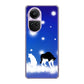 OPPO Reno10 Pro 5G A302OP SoftBank 高画質仕上げ 背面印刷 ハードケース 【YJ335 雪の結晶 はちわれ】