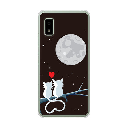 AQUOS wish3 A302SH Y!mobile 高画質仕上げ 背面印刷 ハードケース夜とネコ