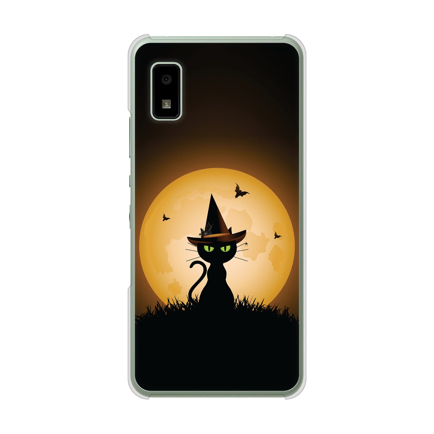 AQUOS wish3 A302SH Y!mobile 高画質仕上げ 背面印刷 ハードケース夜とネコ