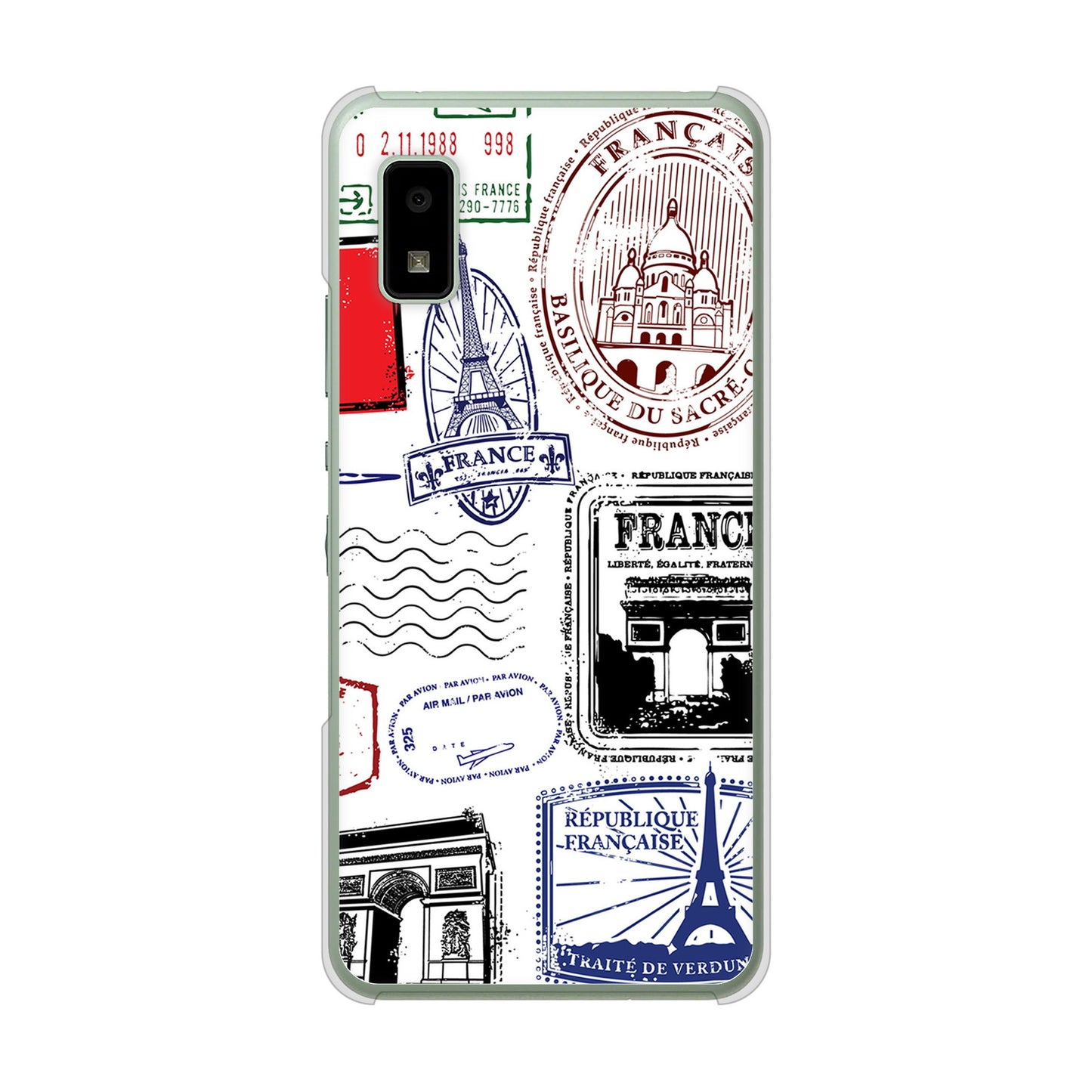 AQUOS wish3 A302SH Y!mobile 高画質仕上げ 背面印刷 ハードケースLOVE フランス