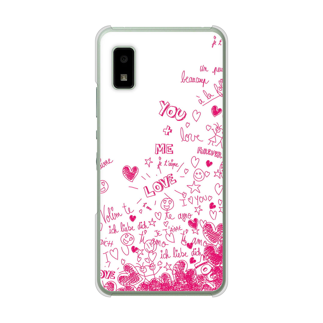 AQUOS wish3 A302SH Y!mobile 高画質仕上げ 背面印刷 ハードケースプリティハート