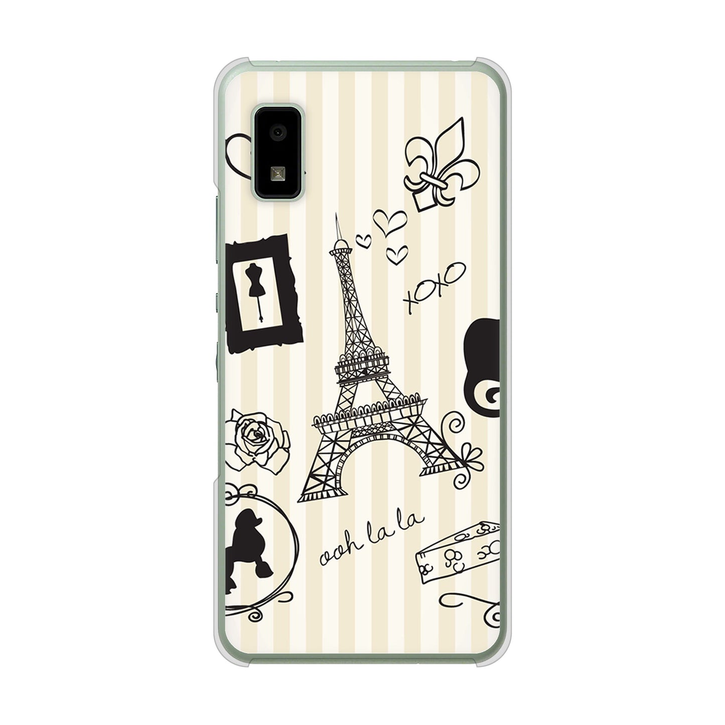 AQUOS wish3 A302SH Y!mobile 高画質仕上げ 背面印刷 ハードケースLOVE フランス