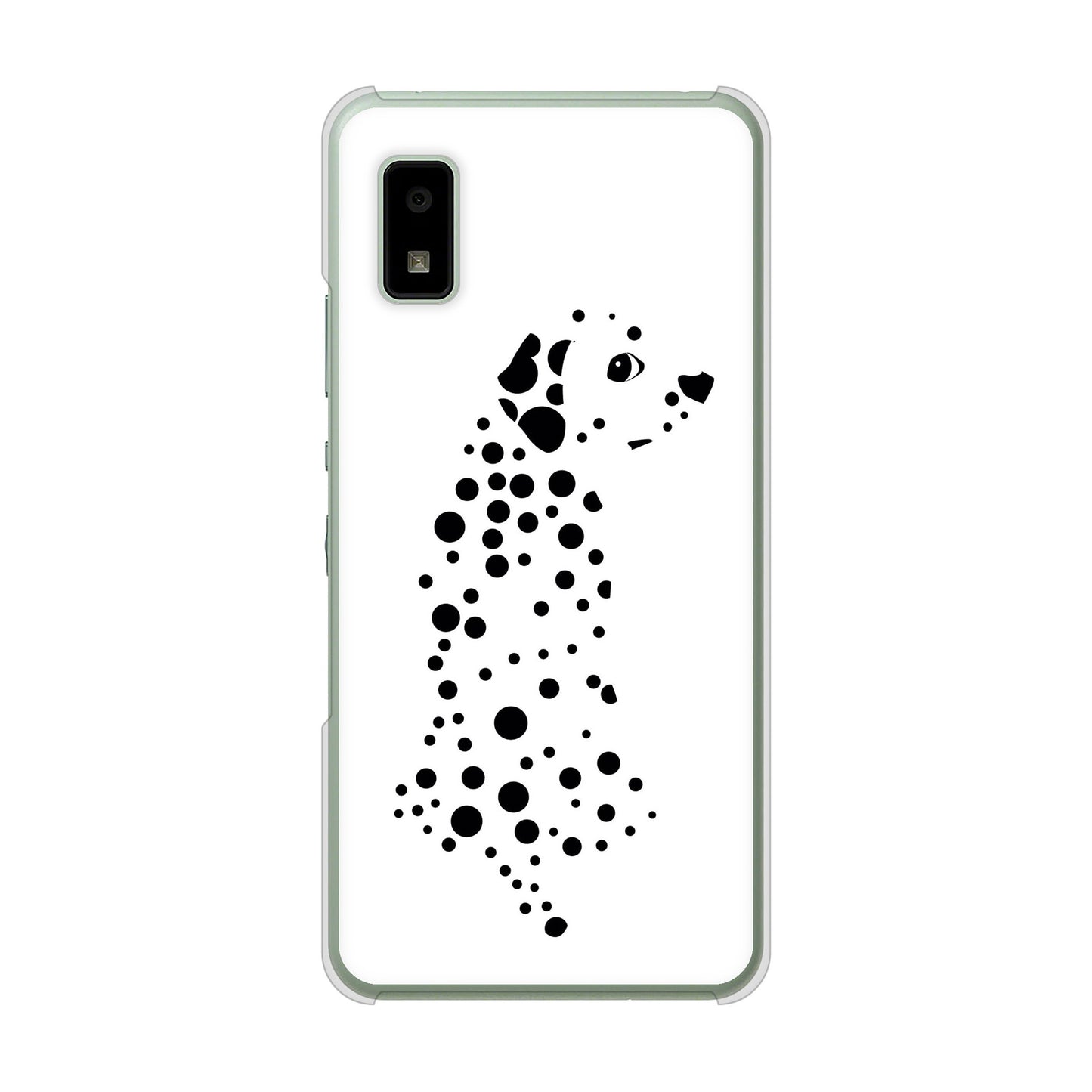 AQUOS wish3 A302SH Y!mobile 高画質仕上げ 背面印刷 ハードケース 【1038 振り向くダルメシアン（WH）】