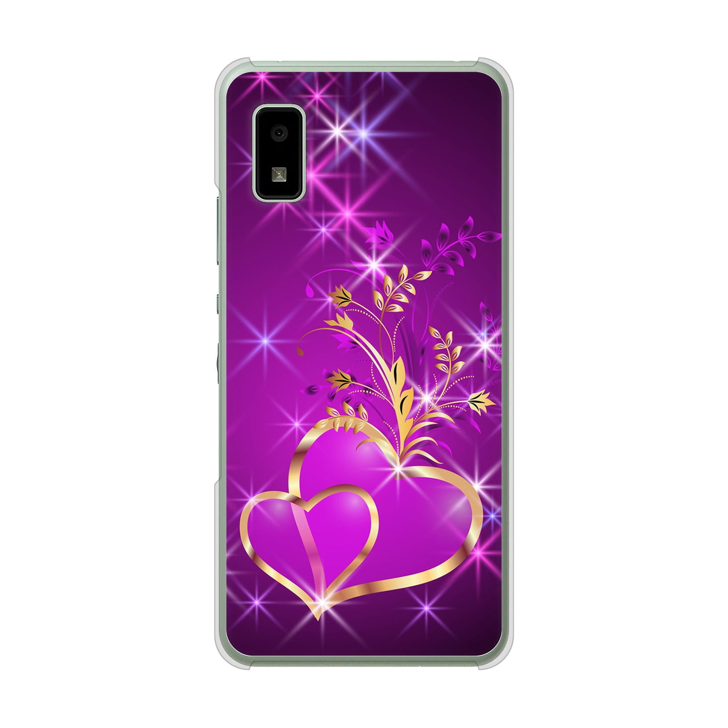AQUOS wish3 A302SH Y!mobile 高画質仕上げ 背面印刷 ハードケースきらめきハート