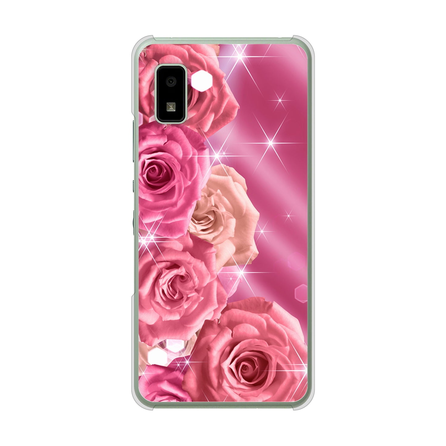 AQUOS wish3 A302SH Y!mobile 高画質仕上げ 背面印刷 ハードケース 【1182 ピンクの薔薇に誘われて】