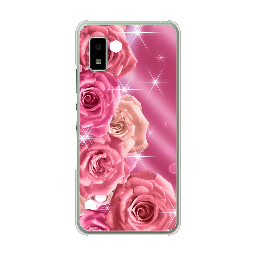 AQUOS wish3 A302SH Y!mobile 高画質仕上げ 背面印刷 ハードケース 【1182 ピンクの薔薇に誘われて】