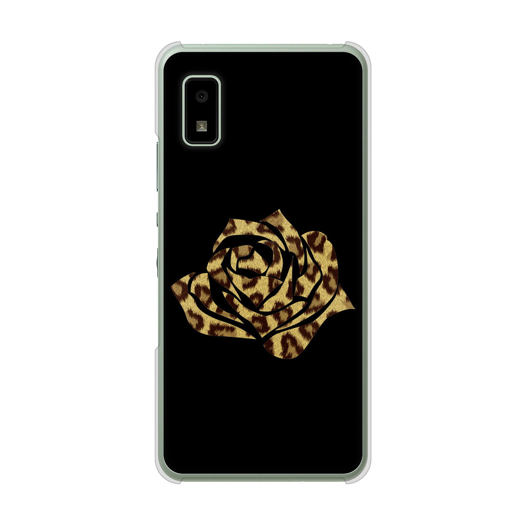 AQUOS wish3 A302SH Y!mobile 高画質仕上げ 背面印刷 ハードケース 【1184 ヒョウのバラ（茶）】