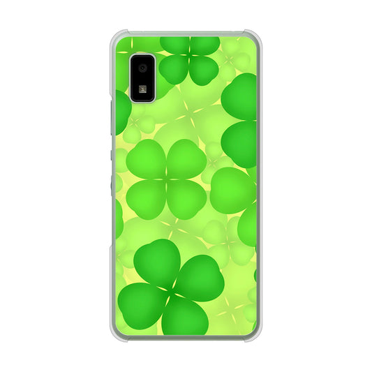 AQUOS wish3 A302SH Y!mobile 高画質仕上げ 背面印刷 ハードケース 【1297 四つ葉のクローバー】