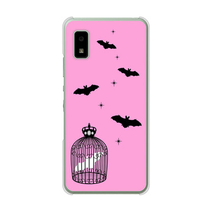 AQUOS wish3 A302SH Y!mobile 高画質仕上げ 背面印刷 ハードケースむかいあぐる こうもりの王冠鳥かご