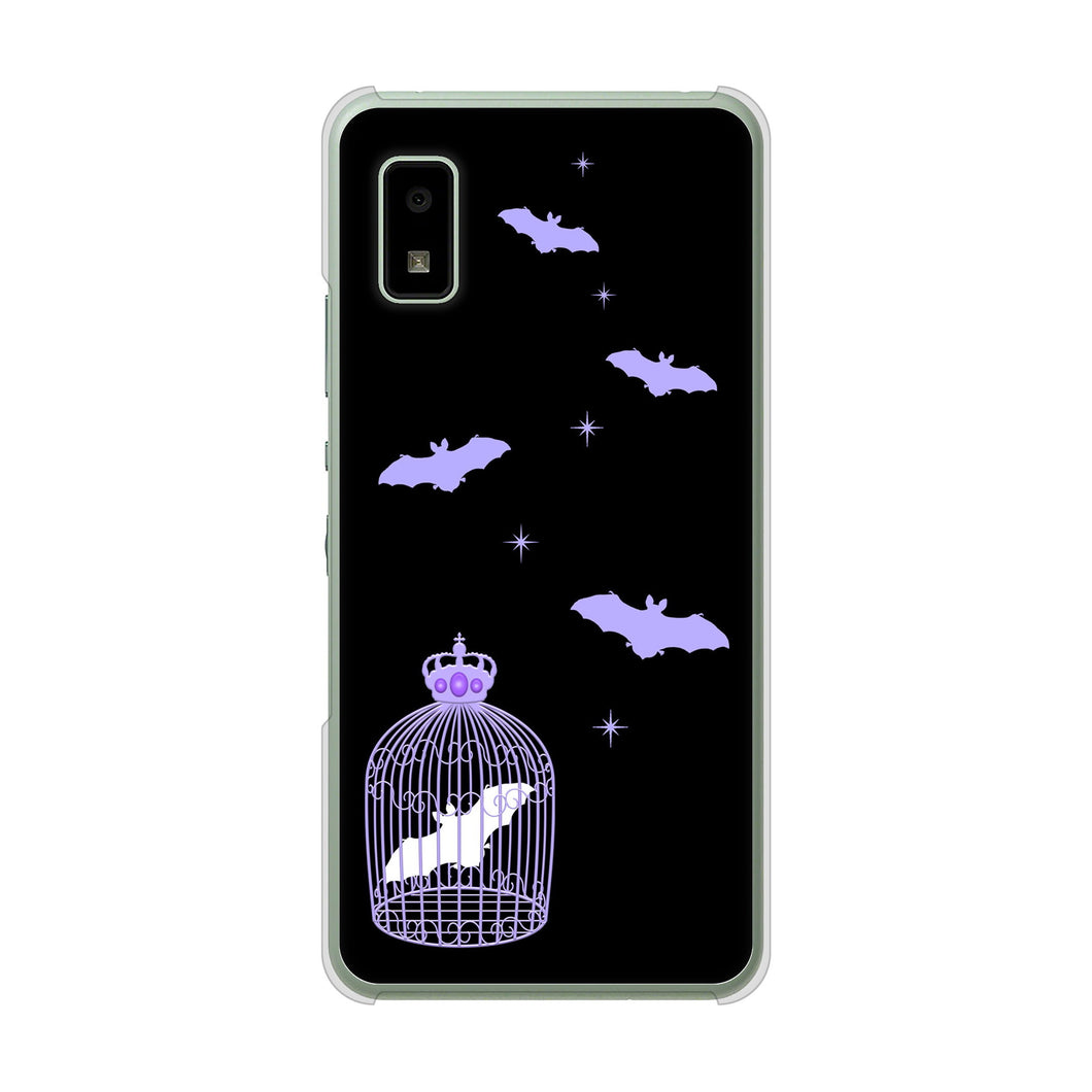 AQUOS wish3 A302SH Y!mobile 高画質仕上げ 背面印刷 ハードケースむかいあぐる こうもりの王冠鳥かご
