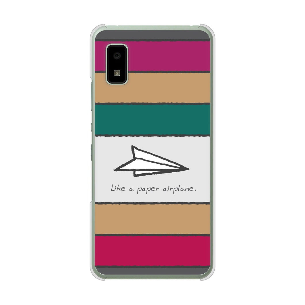 AQUOS wish3 A302SH Y!mobile 高画質仕上げ 背面印刷 ハードケース 【IA809 かみひこうき】