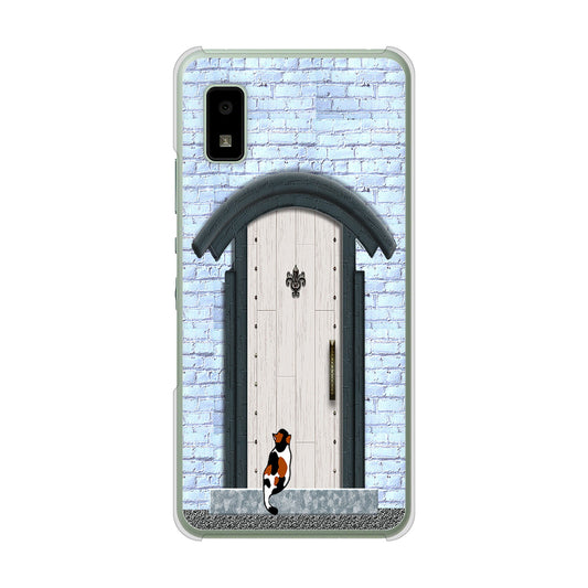 AQUOS wish3 A302SH Y!mobile 高画質仕上げ 背面印刷 ハードケース猫とドア