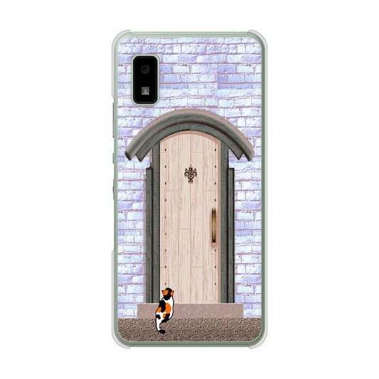 AQUOS wish3 A302SH Y!mobile 高画質仕上げ 背面印刷 ハードケース猫とドア