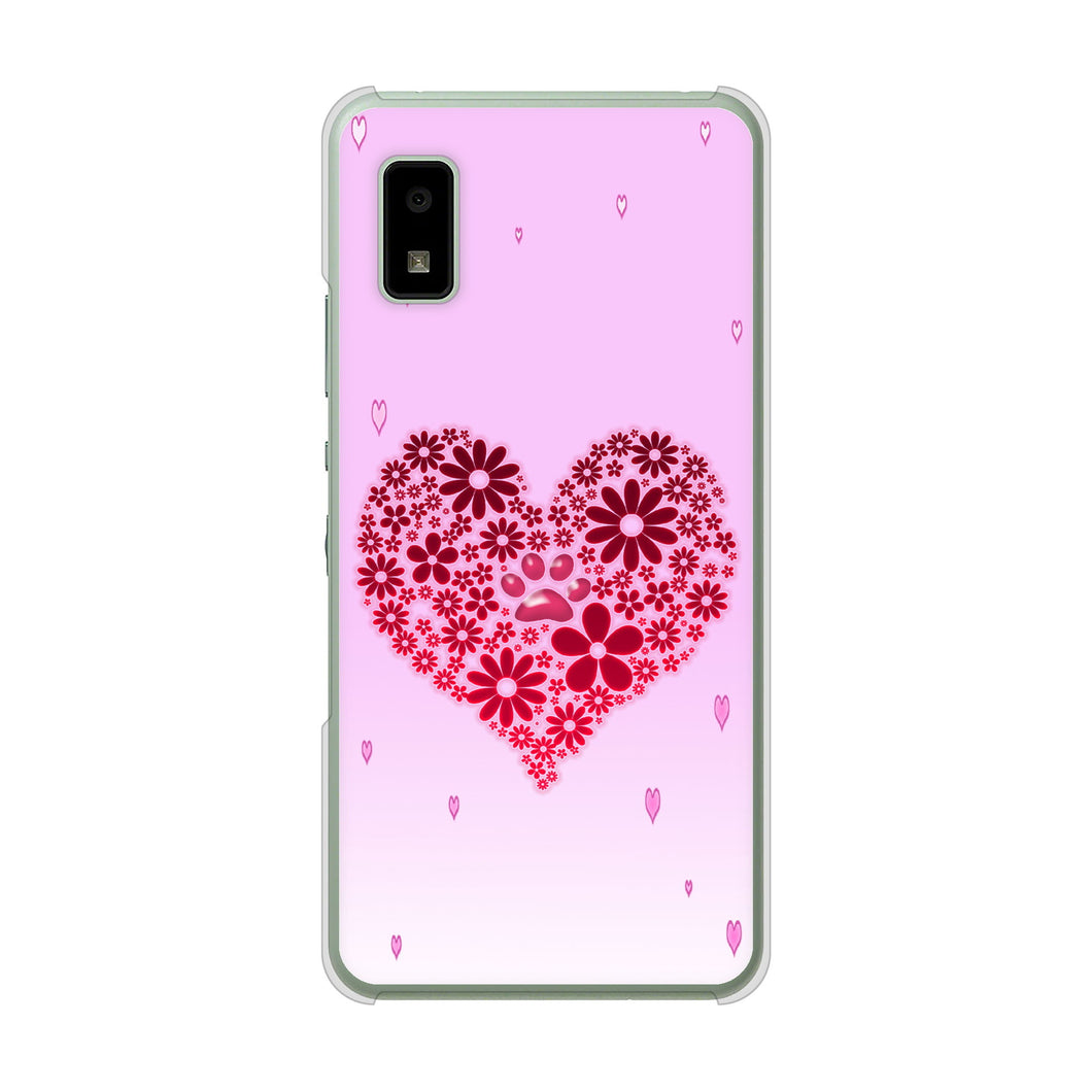 AQUOS wish3 A302SH Y!mobile 高画質仕上げ 背面印刷 ハードケースハートと肉球