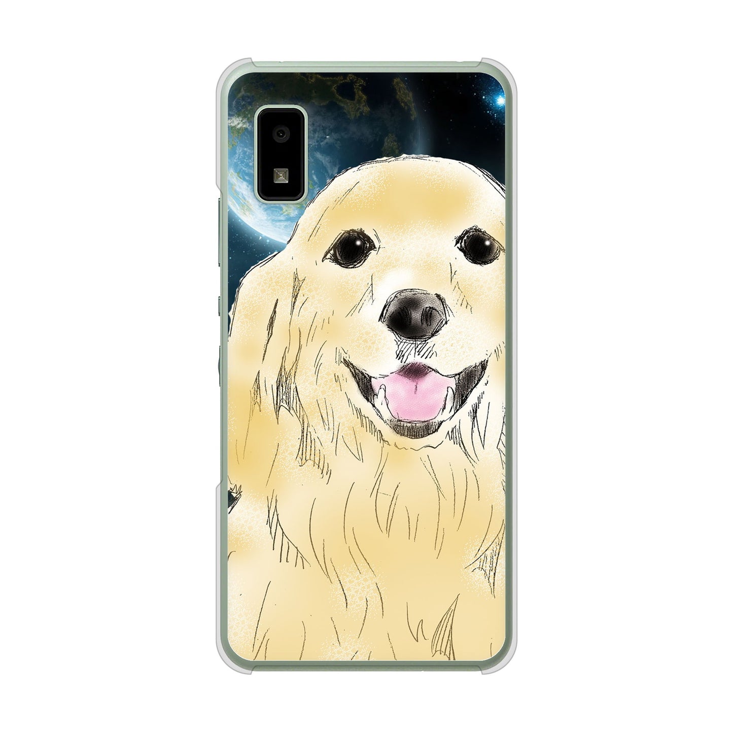 AQUOS wish3 A302SH Y!mobile 高画質仕上げ 背面印刷 ハードケースゴールデンレトリバー