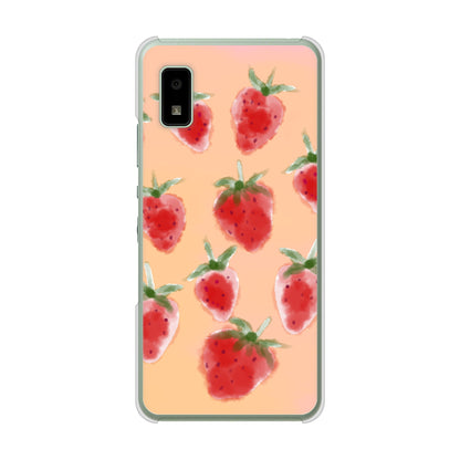 AQUOS wish3 A302SH Y!mobile 高画質仕上げ 背面印刷 ハードケースイチゴ 水彩