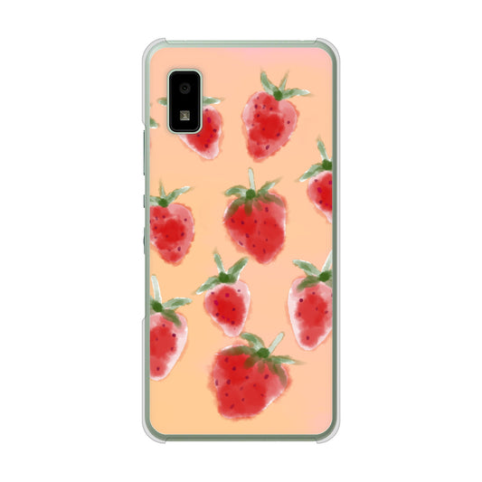 AQUOS wish3 A302SH Y!mobile 高画質仕上げ 背面印刷 ハードケースイチゴ 水彩