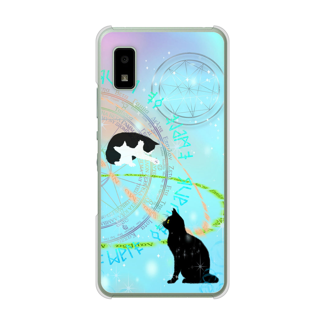 AQUOS wish3 A302SH Y!mobile 高画質仕上げ 背面印刷 ハードケース魔法陣猫