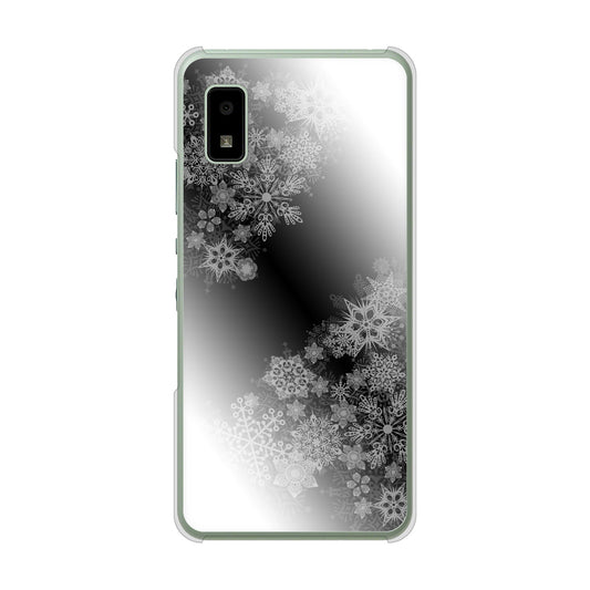 AQUOS wish3 A302SH Y!mobile 高画質仕上げ 背面印刷 ハードケース 【YJ340 モノトーン 雪の結晶 】