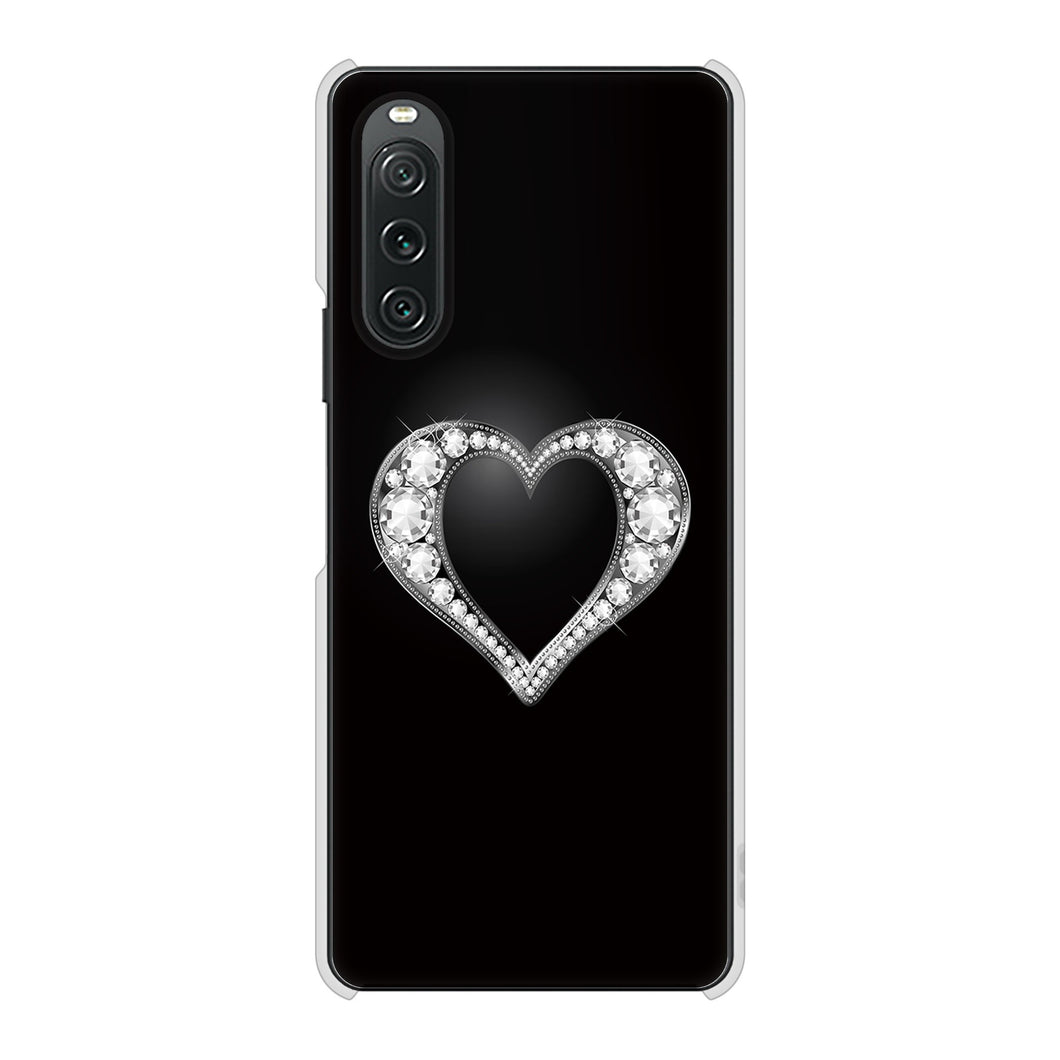 Xperia 10 V A302SO SoftBank 高画質仕上げ 背面印刷 ハードケースきらめきハート