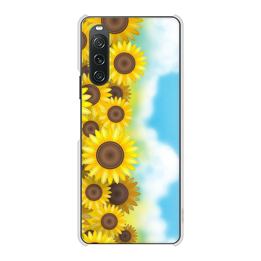 Xperia 10 V A302SO SoftBank 高画質仕上げ 背面印刷 ハードケース 【148 ひまわり畑】