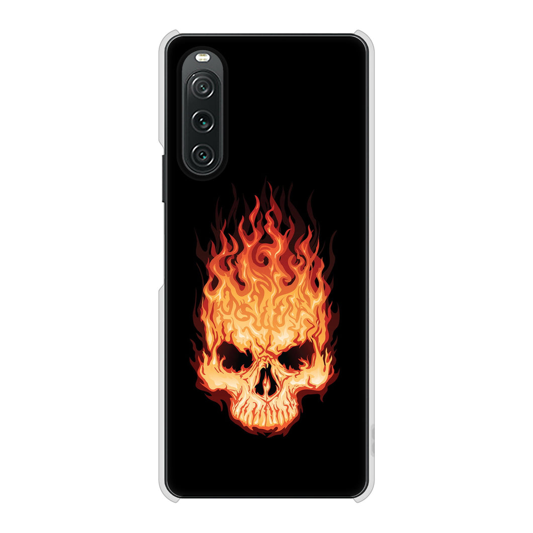 Xperia 10 V A302SO SoftBank 高画質仕上げ 背面印刷 ハードケース 【364 ドクロの怒り】