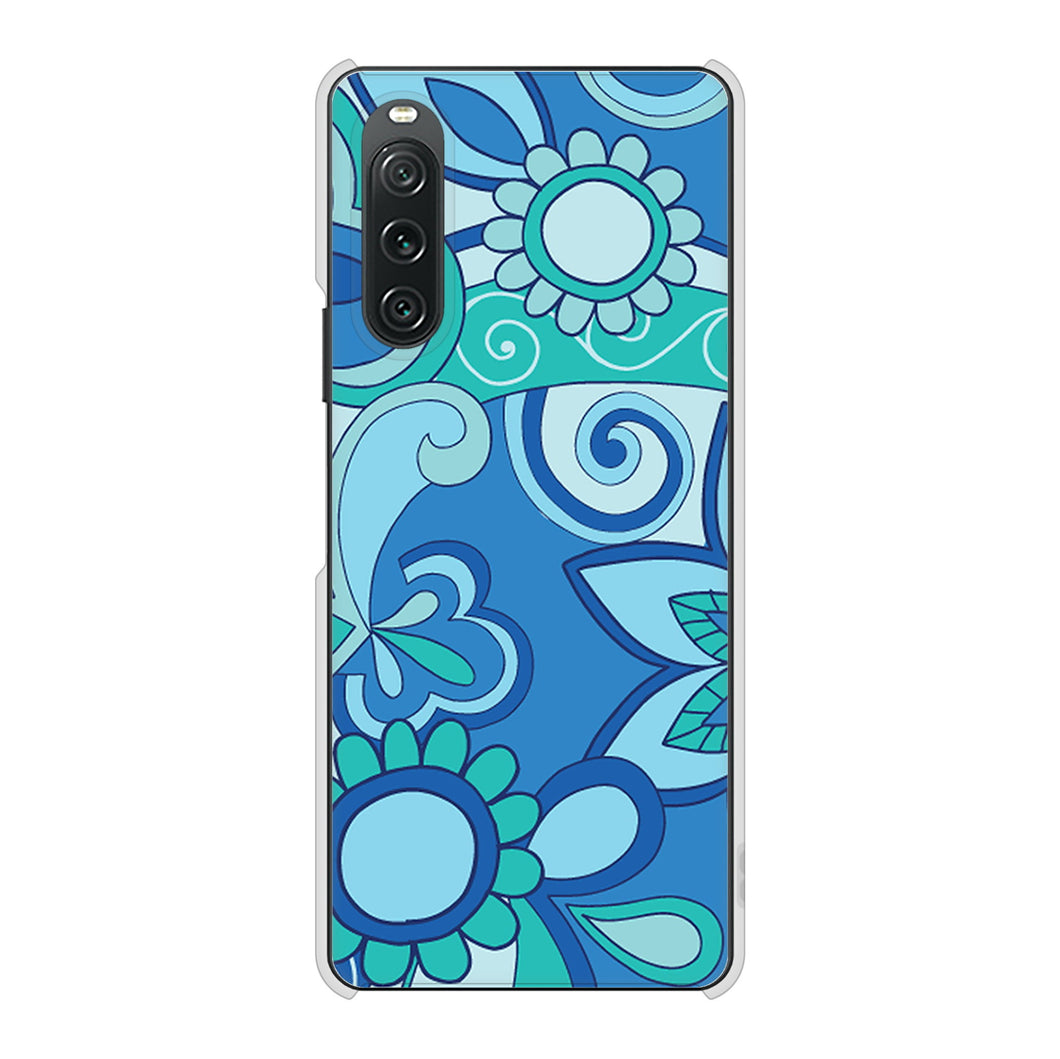 Xperia 10 V A302SO SoftBank 高画質仕上げ 背面印刷 ハードケース 【409 ブルーミックス】