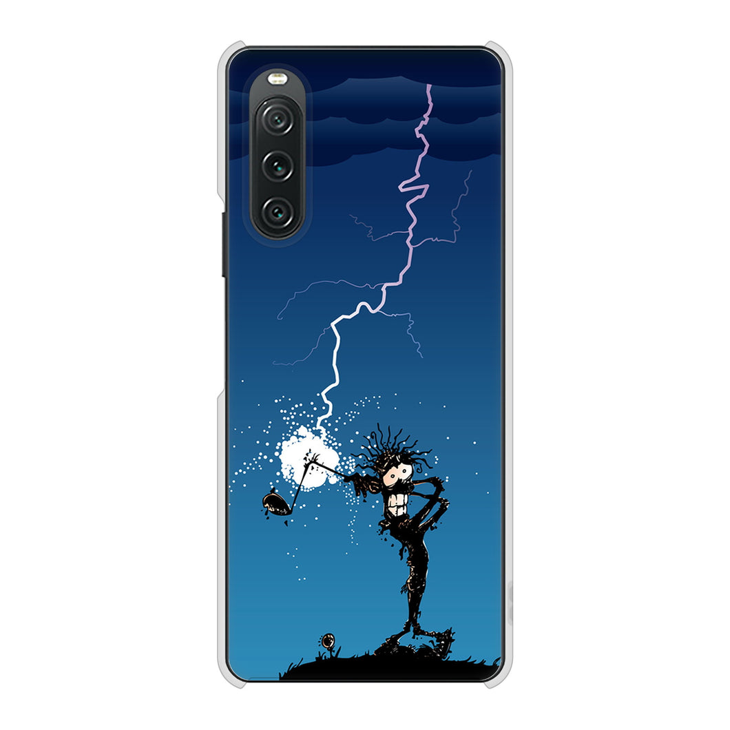 Xperia 10 V A302SO SoftBank 高画質仕上げ 背面印刷 ハードケース 【417 ゴルファーの苦難】