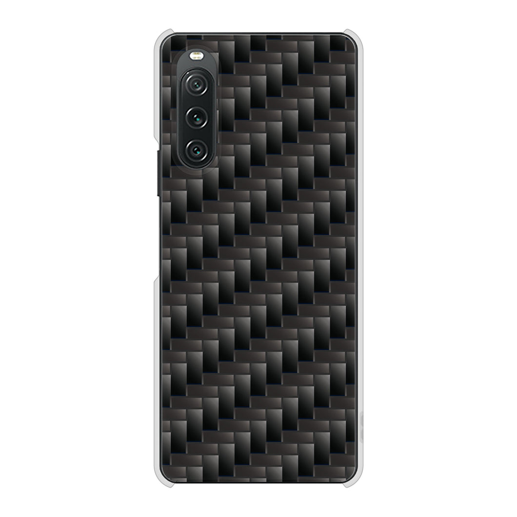 Xperia 10 V A302SO SoftBank 高画質仕上げ 背面印刷 ハードケース 【461 カーボン】
