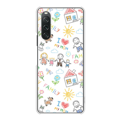 Xperia 10 V A302SO SoftBank 高画質仕上げ 背面印刷 ハードケースカップル＆ファミリー