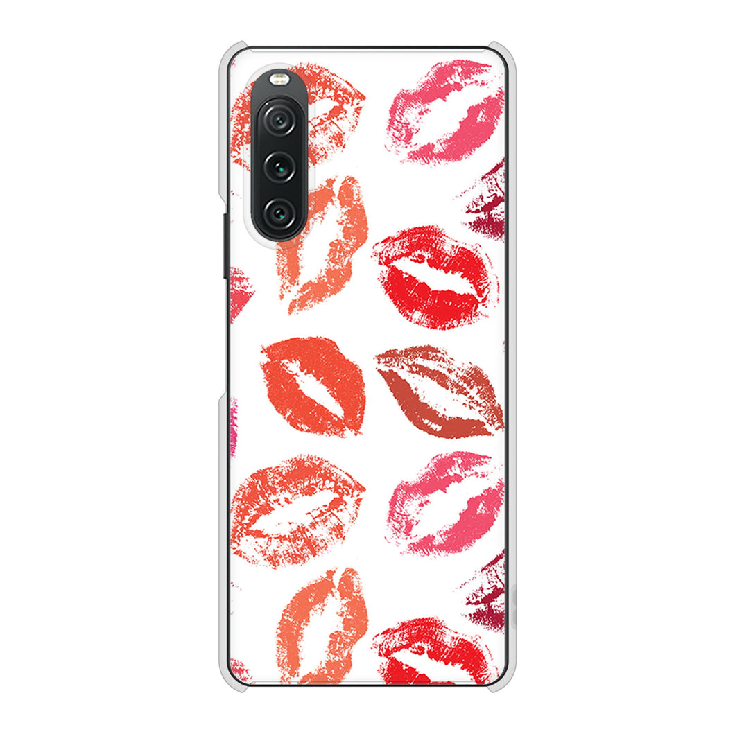 Xperia 10 V A302SO SoftBank 高画質仕上げ 背面印刷 ハードケース 【734 キスkissキス】