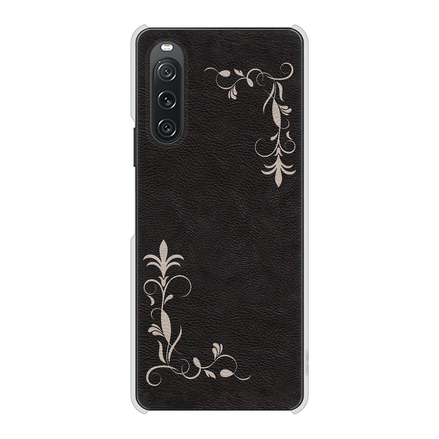 Xperia 10 V A302SO SoftBank 高画質仕上げ 背面印刷 ハードケース 【EK825 レザー風グラスフレーム】