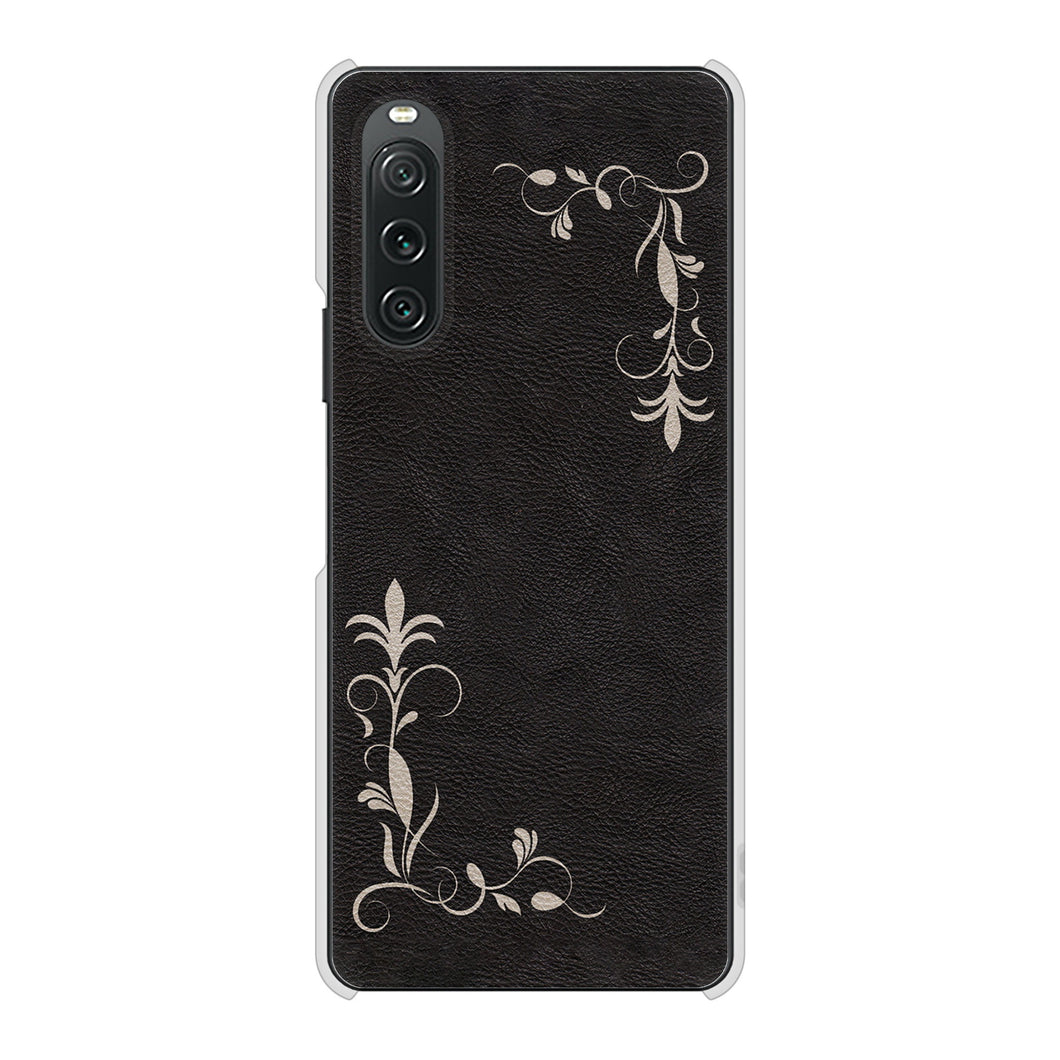 Xperia 10 V A302SO SoftBank 高画質仕上げ 背面印刷 ハードケース 【EK825 レザー風グラスフレーム】