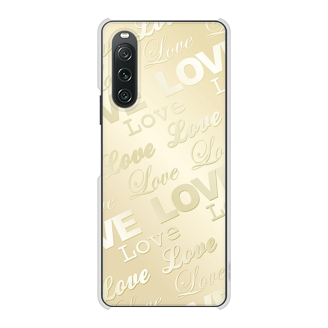 Xperia 10 V A302SO SoftBank 高画質仕上げ 背面印刷 ハードケースエンボス風LOVEリンク
