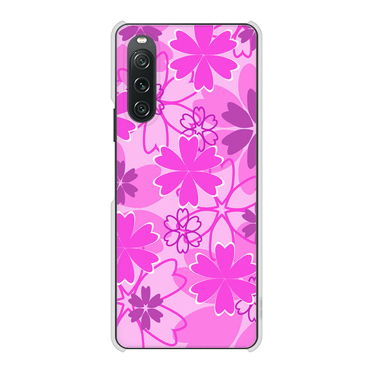 Xperia 10 V A302SO SoftBank 高画質仕上げ 背面印刷 ハードケース重なり合う花