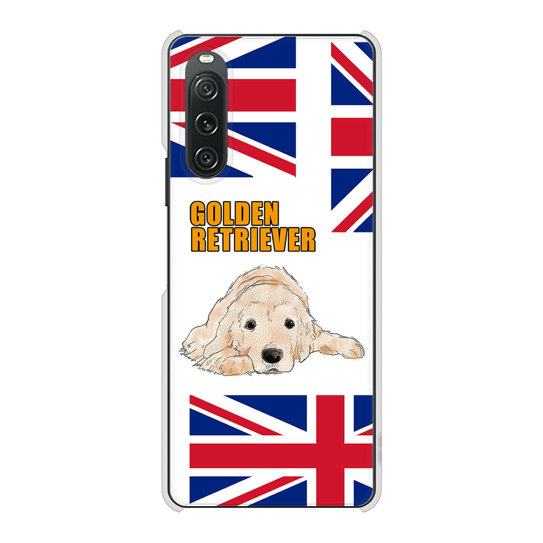 Xperia 10 V A302SO SoftBank 高画質仕上げ 背面印刷 ハードケースゴールデンレトリバー