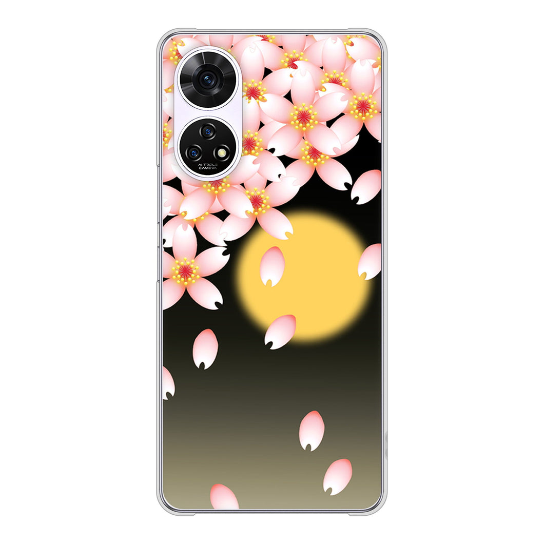 あんしんファミリースマホ A303ZT SoftBank 高画質仕上げ 背面印刷 ハードケース 【136 満月と夜桜】