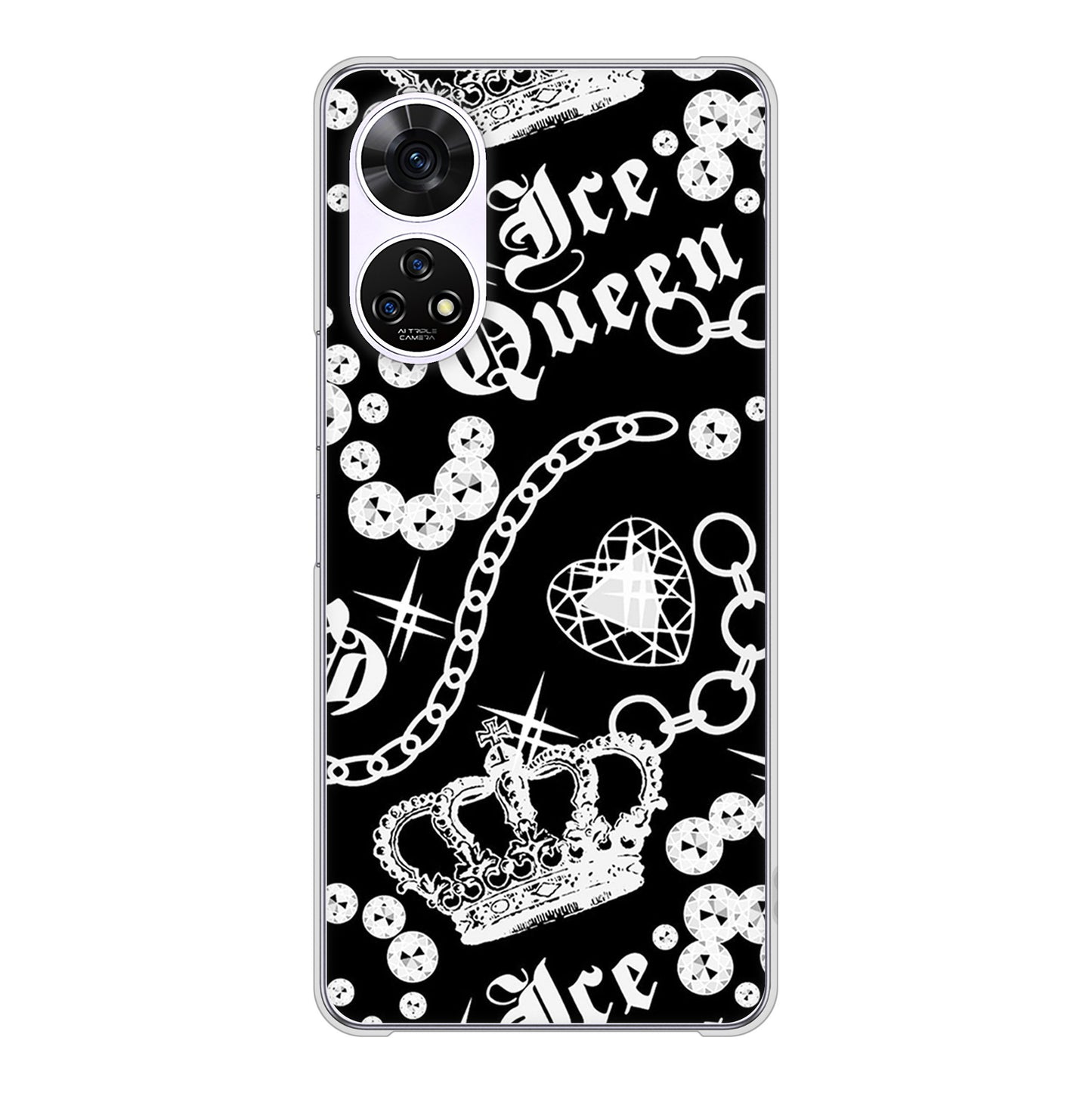 あんしんファミリースマホ A303ZT SoftBank 高画質仕上げ 背面印刷 ハードケース 【187 ゴージャス クラウン】