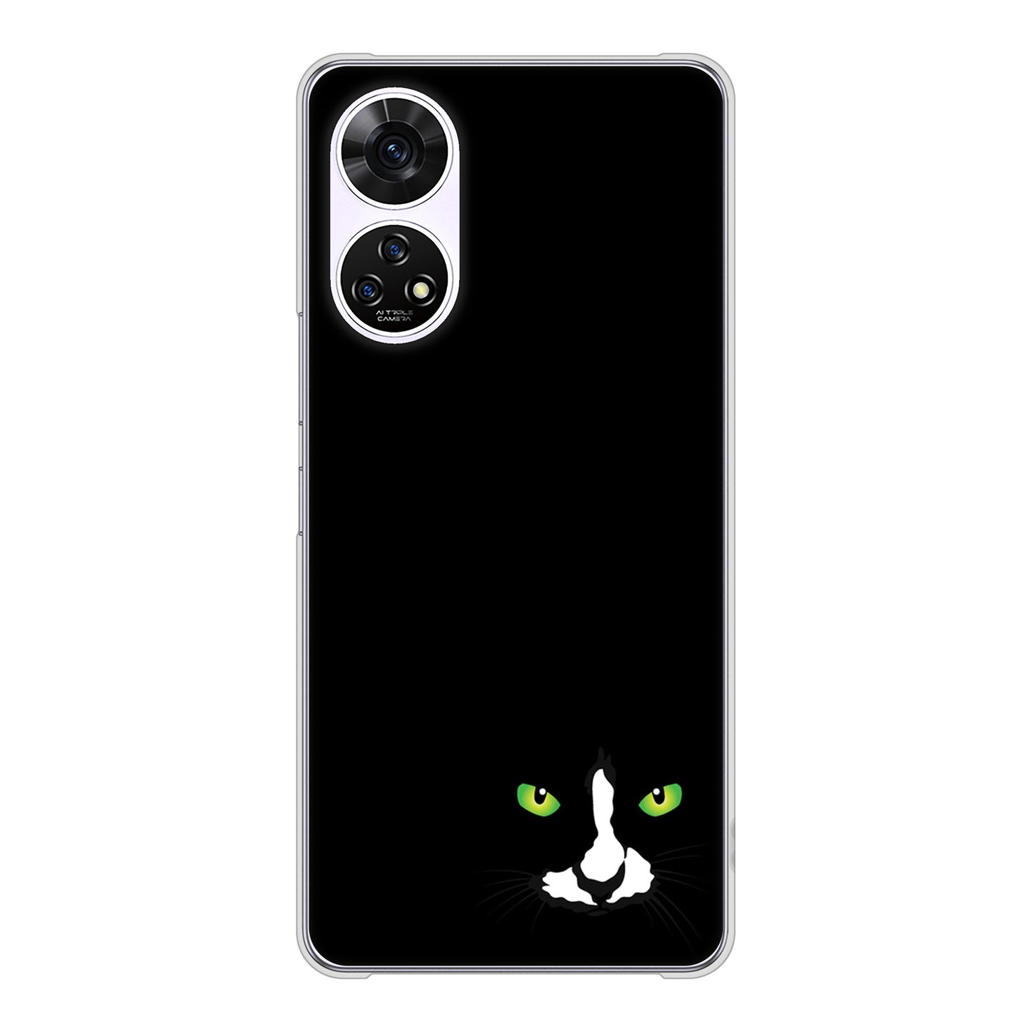 あんしんファミリースマホ A303ZT SoftBank 高画質仕上げ 背面印刷 ハードケース 【398 黒ネコ】