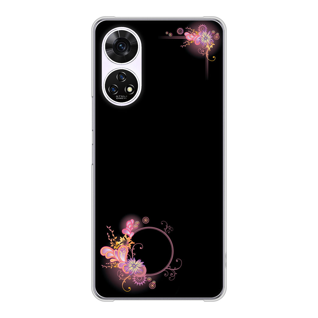 あんしんファミリースマホ A303ZT SoftBank 高画質仕上げ 背面印刷 ハードケース 【437 華のフレーム】