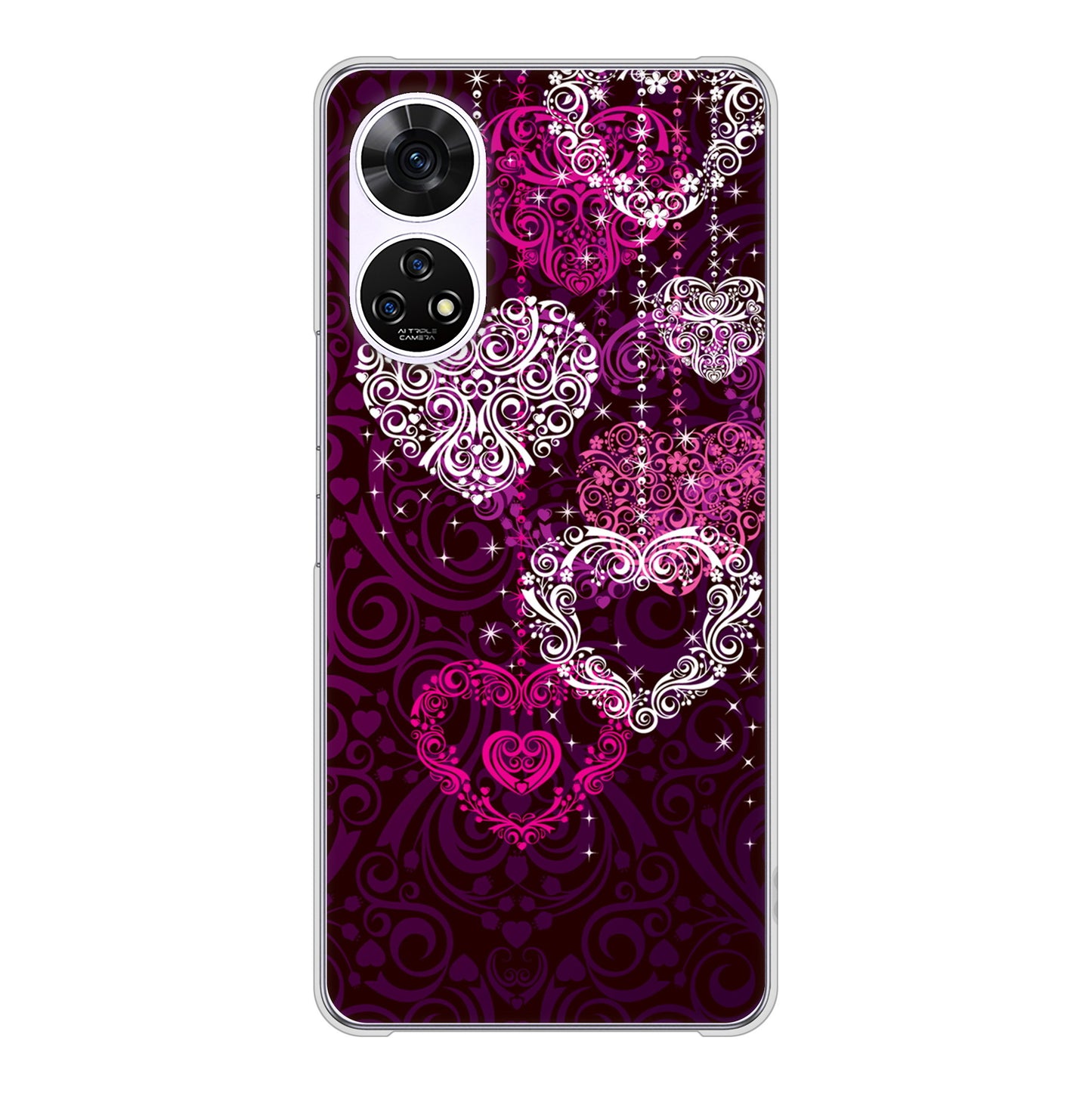 あんしんファミリースマホ A303ZT SoftBank 高画質仕上げ 背面印刷 ハードケースきらめきハート