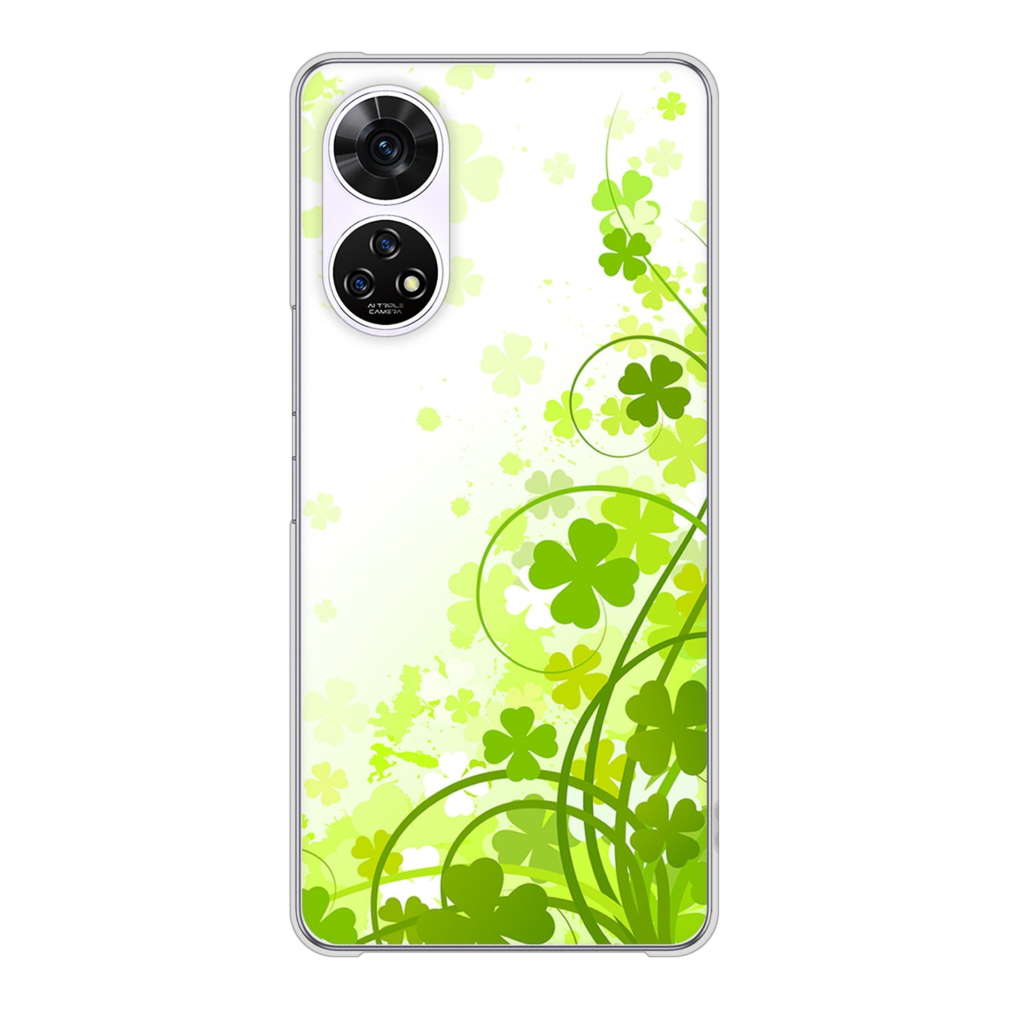 あんしんファミリースマホ A303ZT SoftBank 高画質仕上げ 背面印刷 ハードケース 【565 四葉のクローバー】