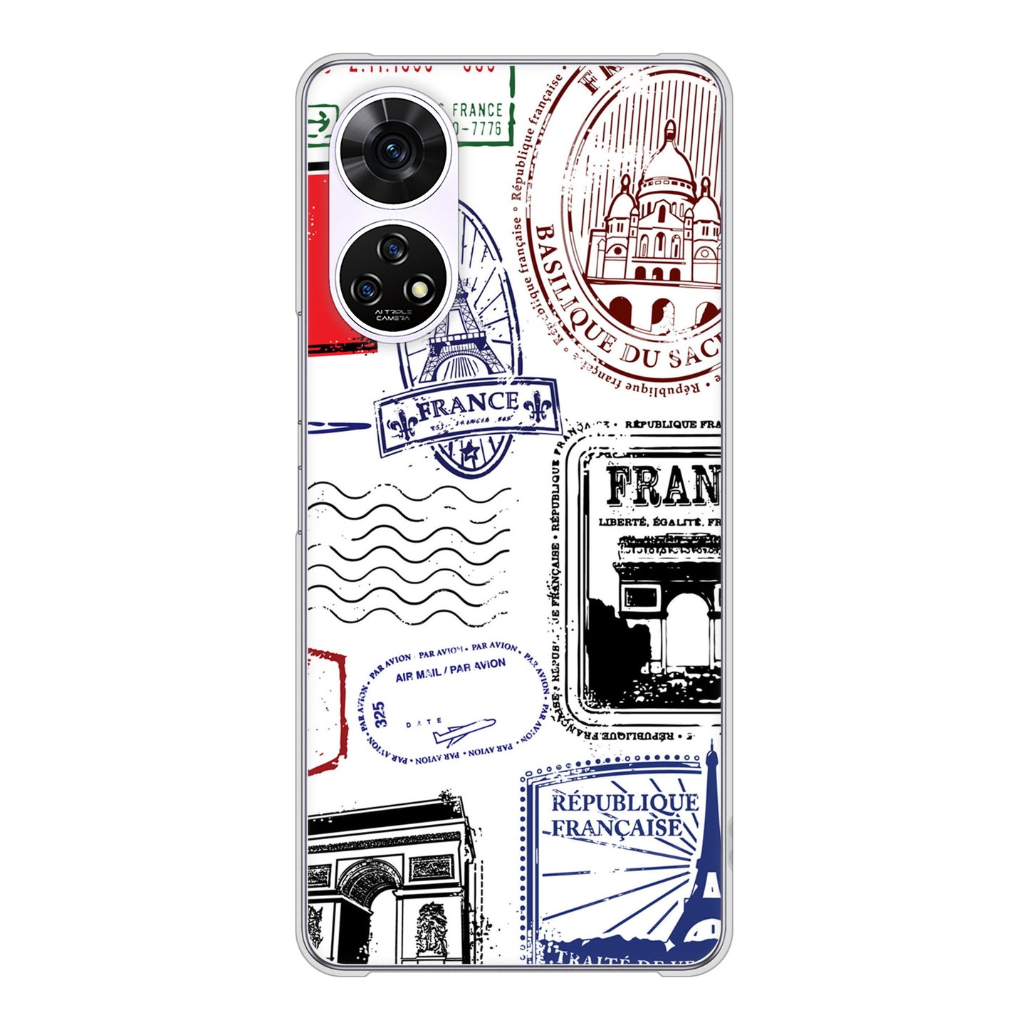 あんしんファミリースマホ A303ZT SoftBank 高画質仕上げ 背面印刷 ハードケースLOVE フランス