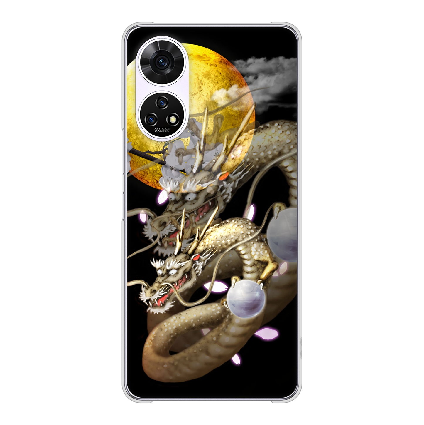 あんしんファミリースマホ A303ZT SoftBank 高画質仕上げ 背面印刷 ハードケース龍