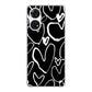 あんしんファミリースマホ A303ZT SoftBank 高画質仕上げ 背面印刷 ハードケース 【1124 ハート BK＆WH】